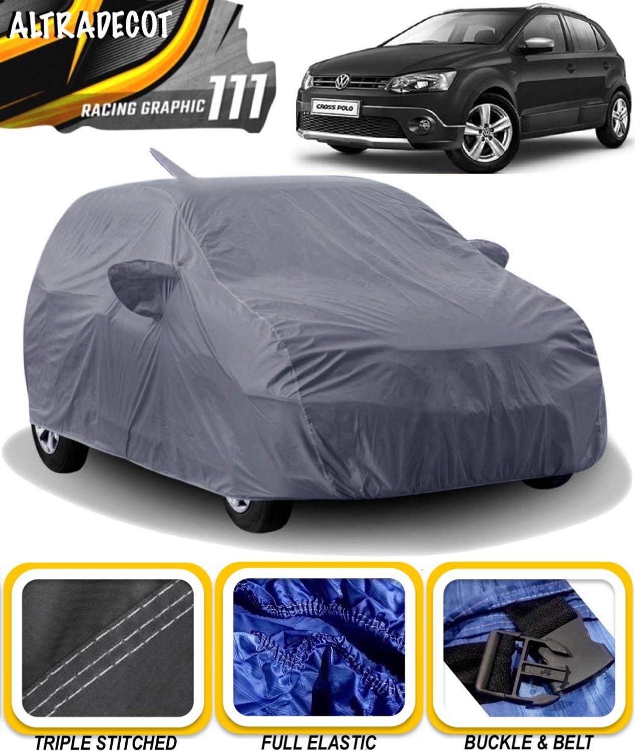 ALTRADECOT Car Cover For Volkswagen Polo Cross (With Mirror Pockets)
