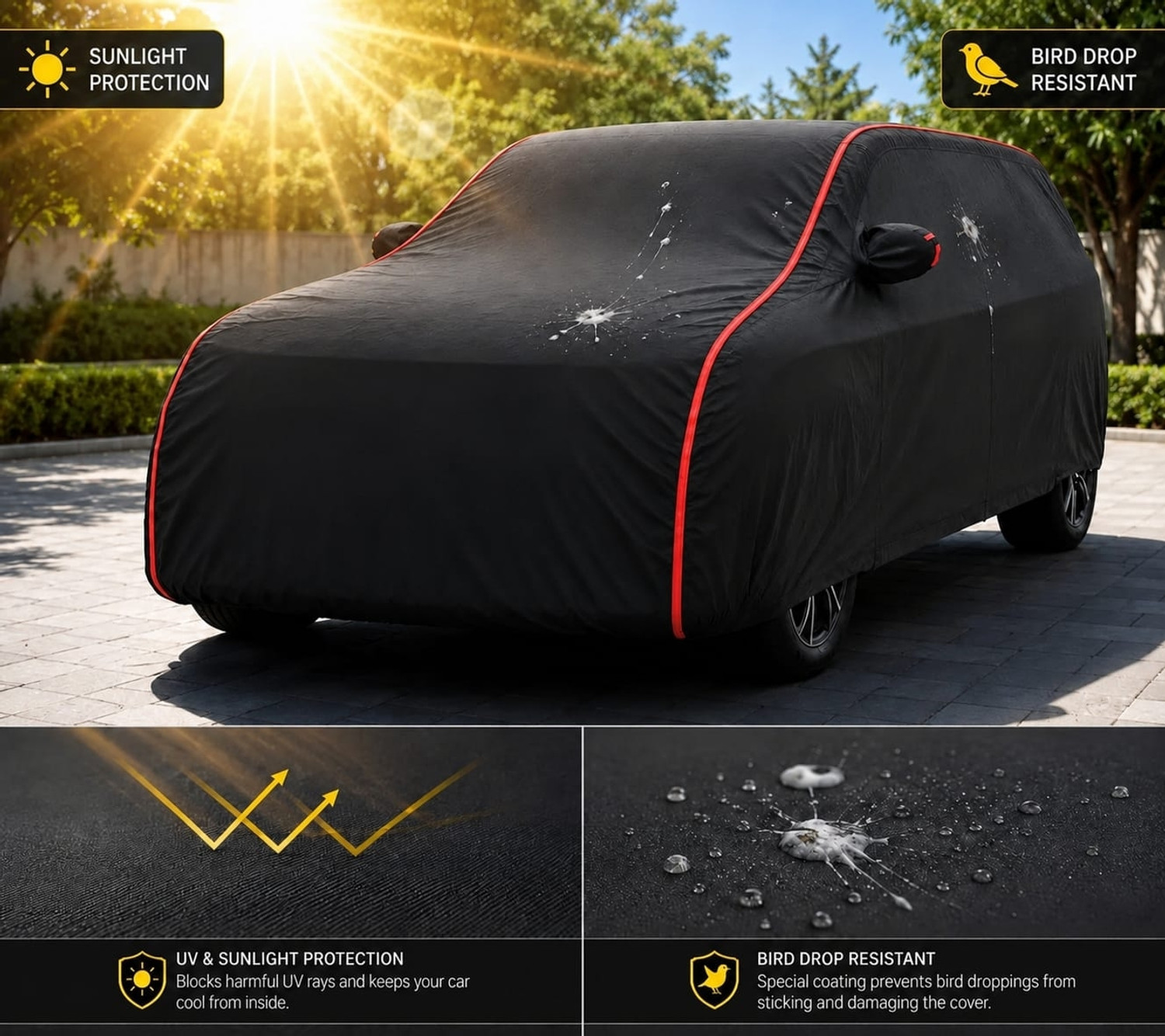 Image of Autova Car Cover For Maruti Suzuki Brezza (With Mirror Pockets)