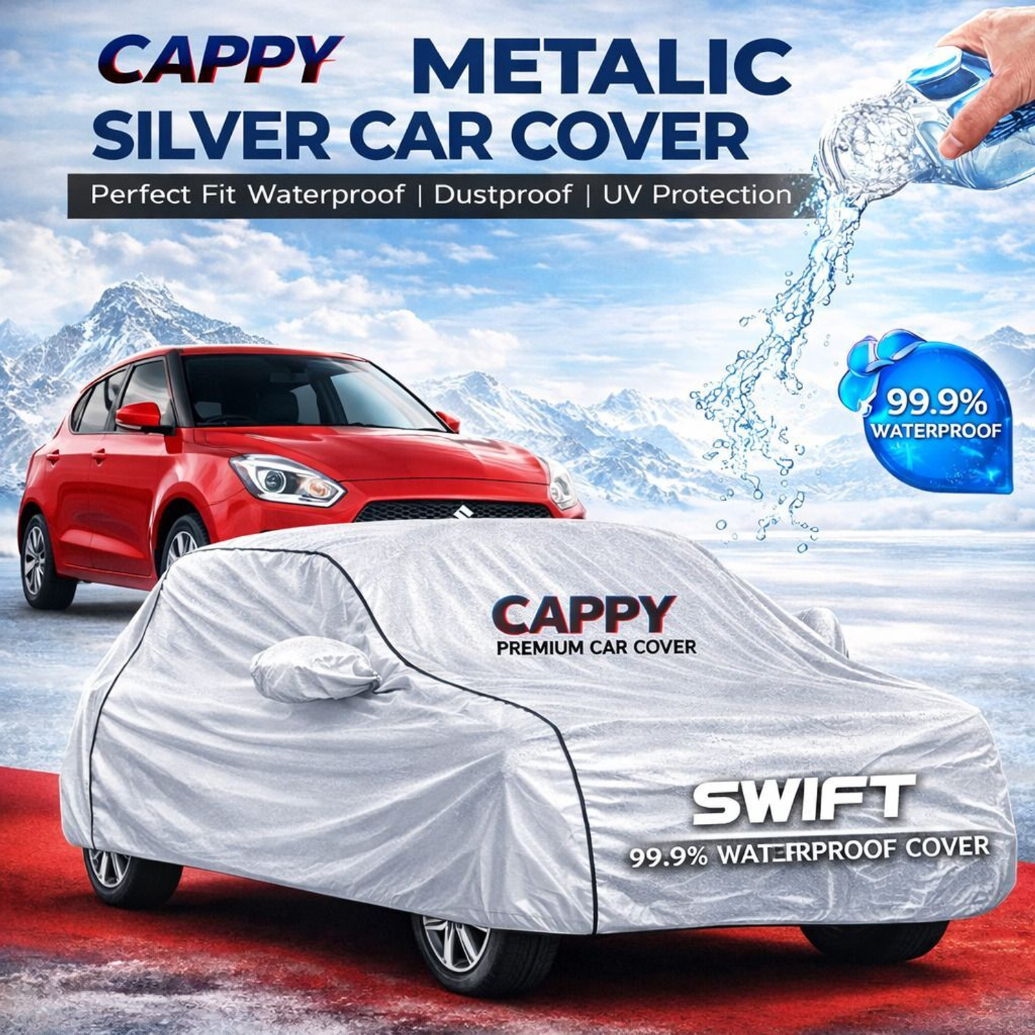 Image of cappy Car Cover For Maruti Swift (With Mirror Pockets)