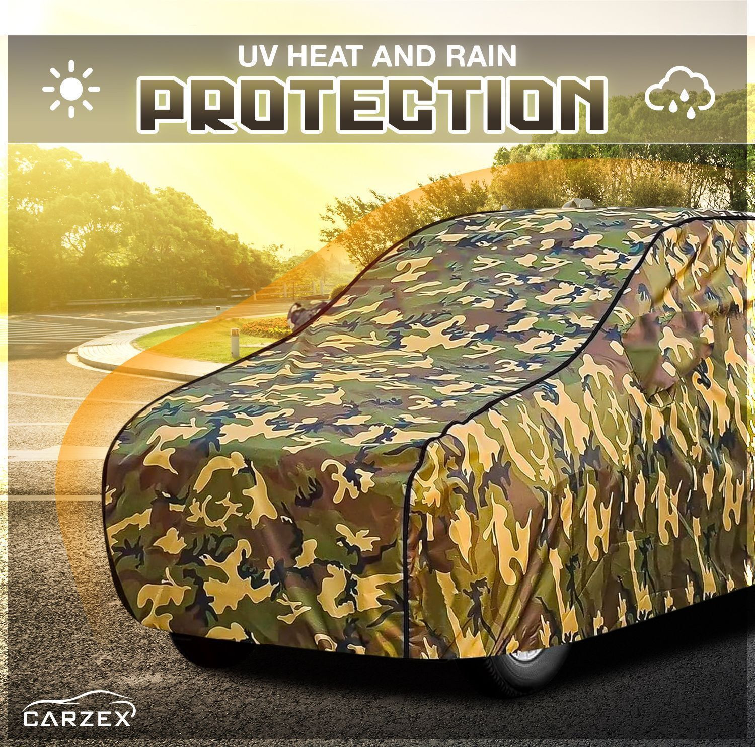 Image of CARZEX Car Cover For Volkswagen Virtus (With Mirror Pockets)