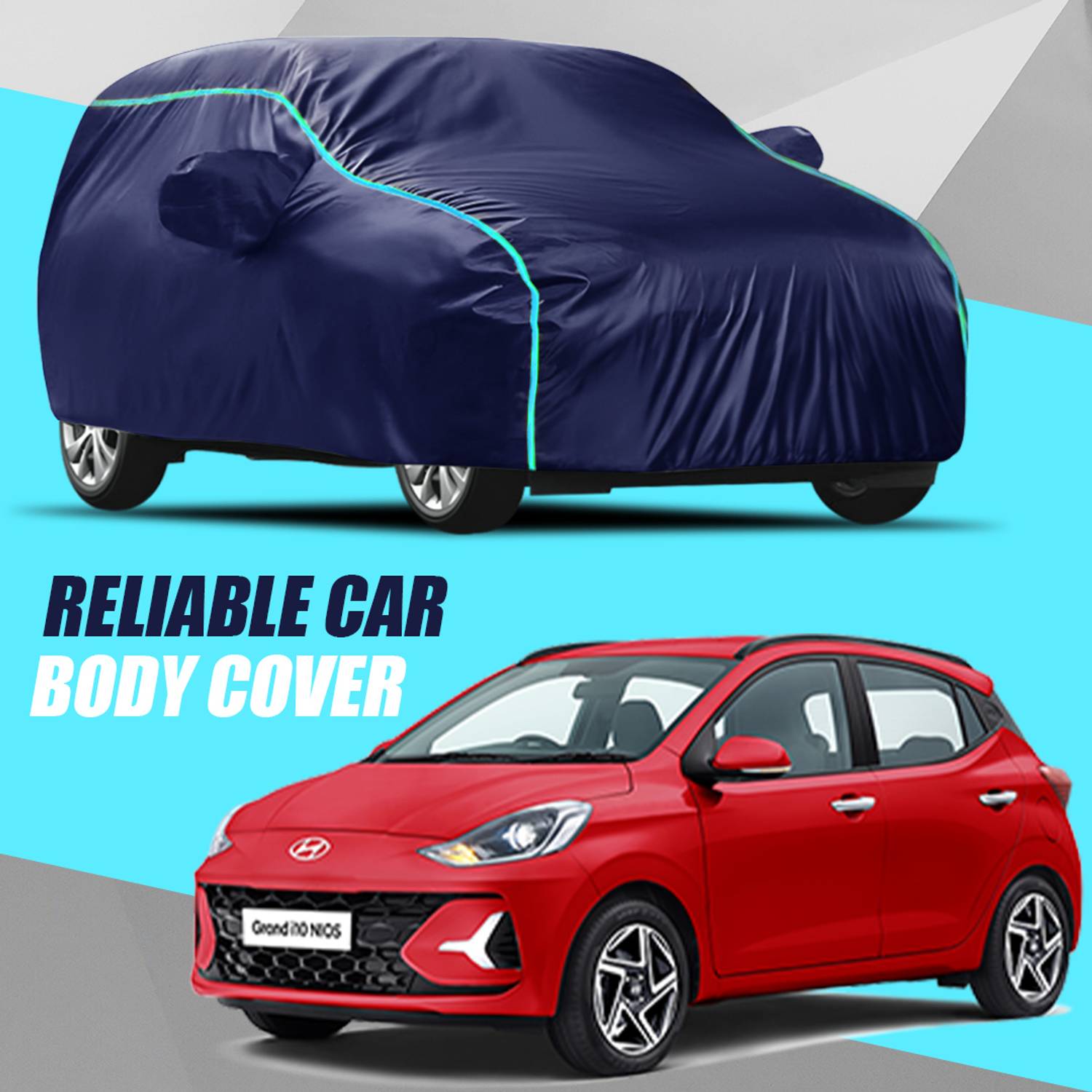 ALMICS Car Cover For Hyundai Grand i10 Nios (With Mirror Pockets)
