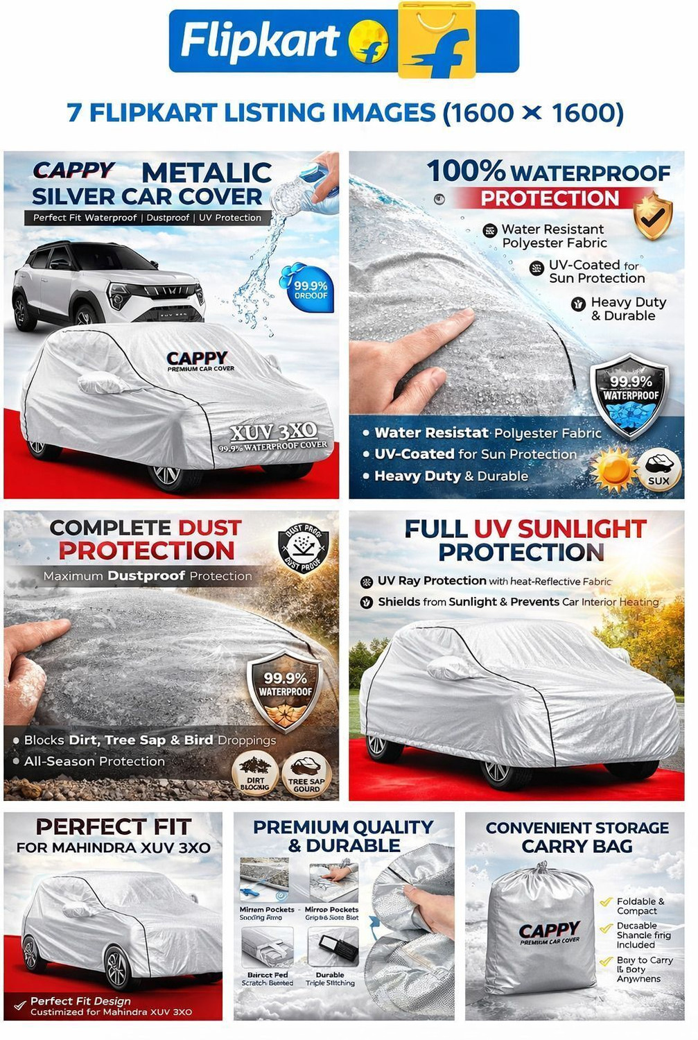 Image of cappy Car Cover For Maruti Swift (With Mirror Pockets)