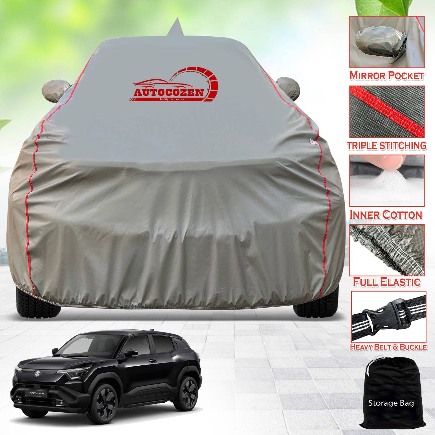 AUTOCOZEN Car Cover For Maruti Vitara (With Mirror Pockets)