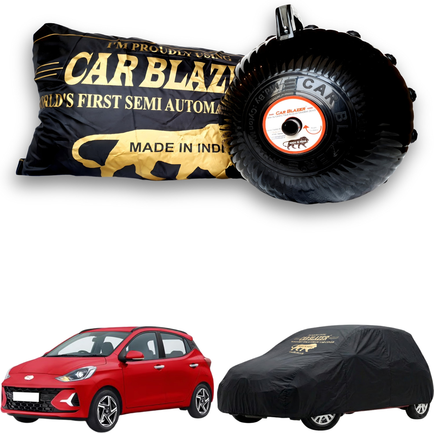 Image of CARBLAZER Car Cover For Hyundai Grand i10 Nios (Without Mirror Pockets)