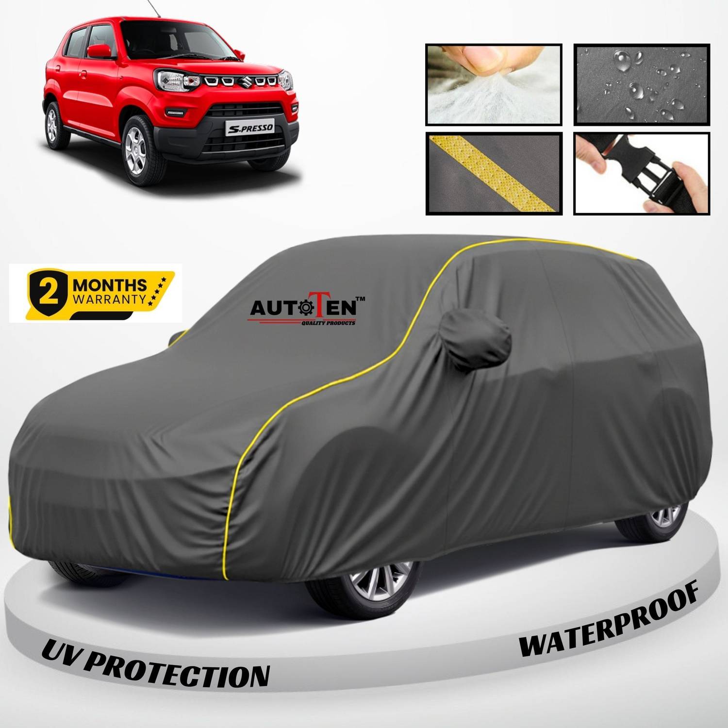 AutoTen Car Cover For Maruti Suzuki S-Presso (With Mirror Pockets)