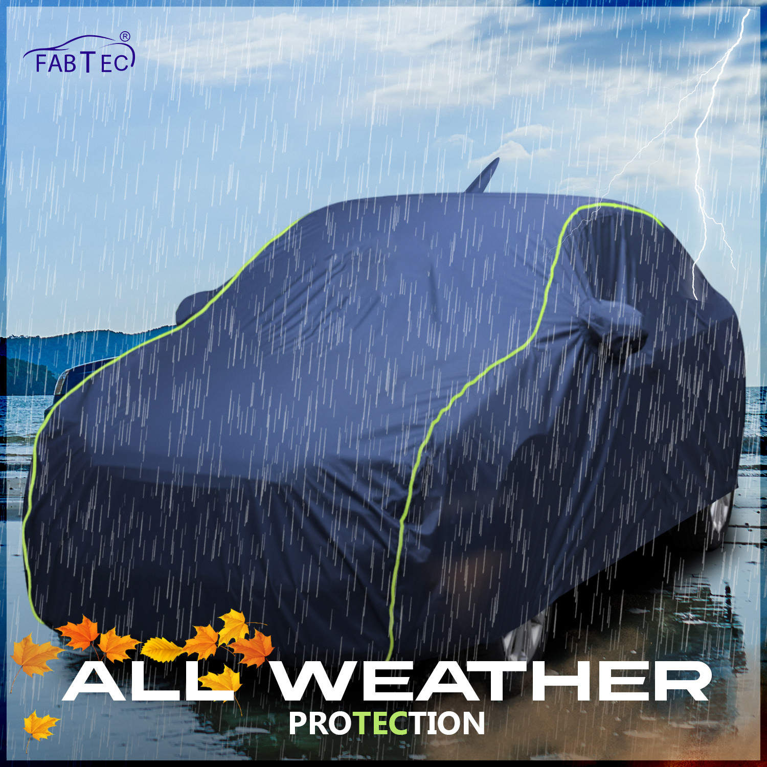 Image of FABTEC Car Cover For Maruti Suzuki Baleno (With Mirror Pockets)