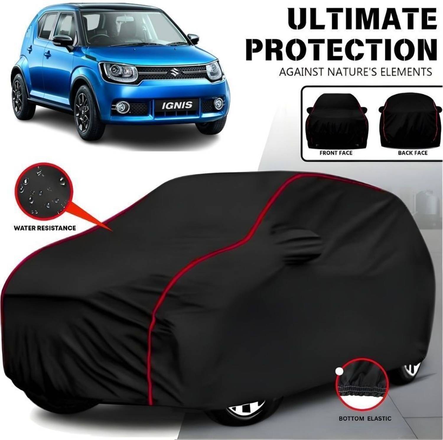 ACTIMO Car Cover For Maruti Suzuki Ignis, Ignis 1.2 Sigma, Universal For Car (With Mirror Pockets)