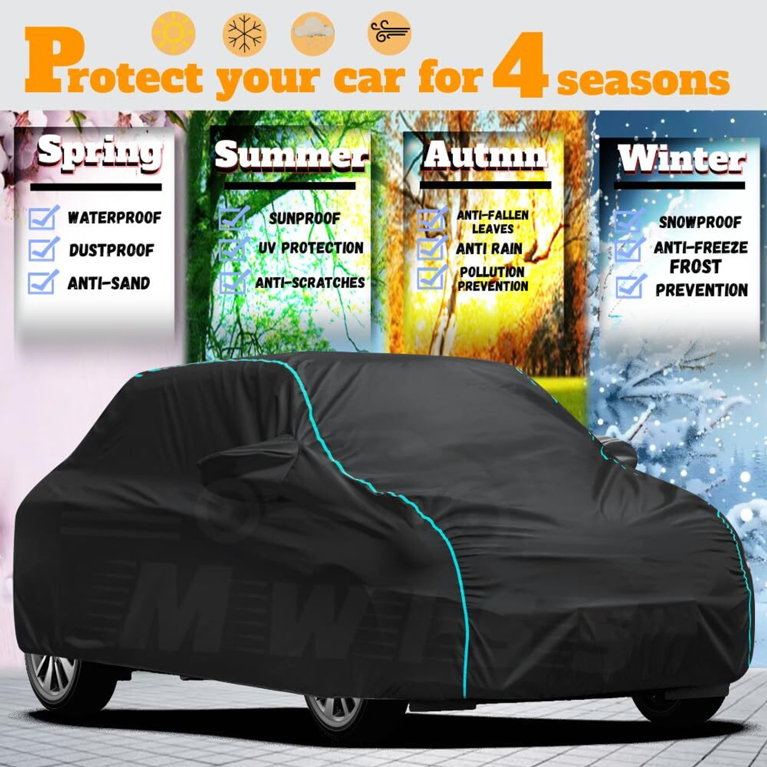 Image of SSPMotors Tata Aeris Body Cover (Black, Blue, For 2014, 2015, 2016, 2017, 2018, 2019, 2020, 2021, 2022, 2023, 2024, 2025, 2026, NA Models)