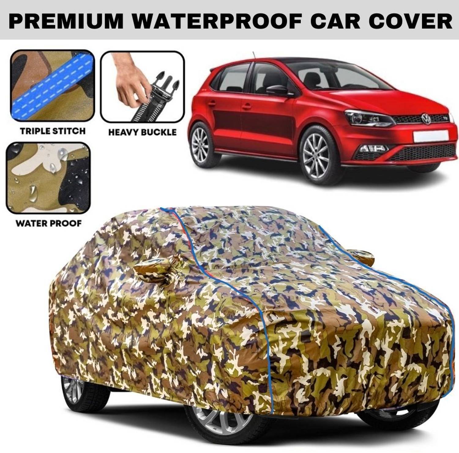 FAUXFUR Car Cover For Volkswagen Polo 1.0 MPI Comfortline Petrol (With Mirror Pockets)