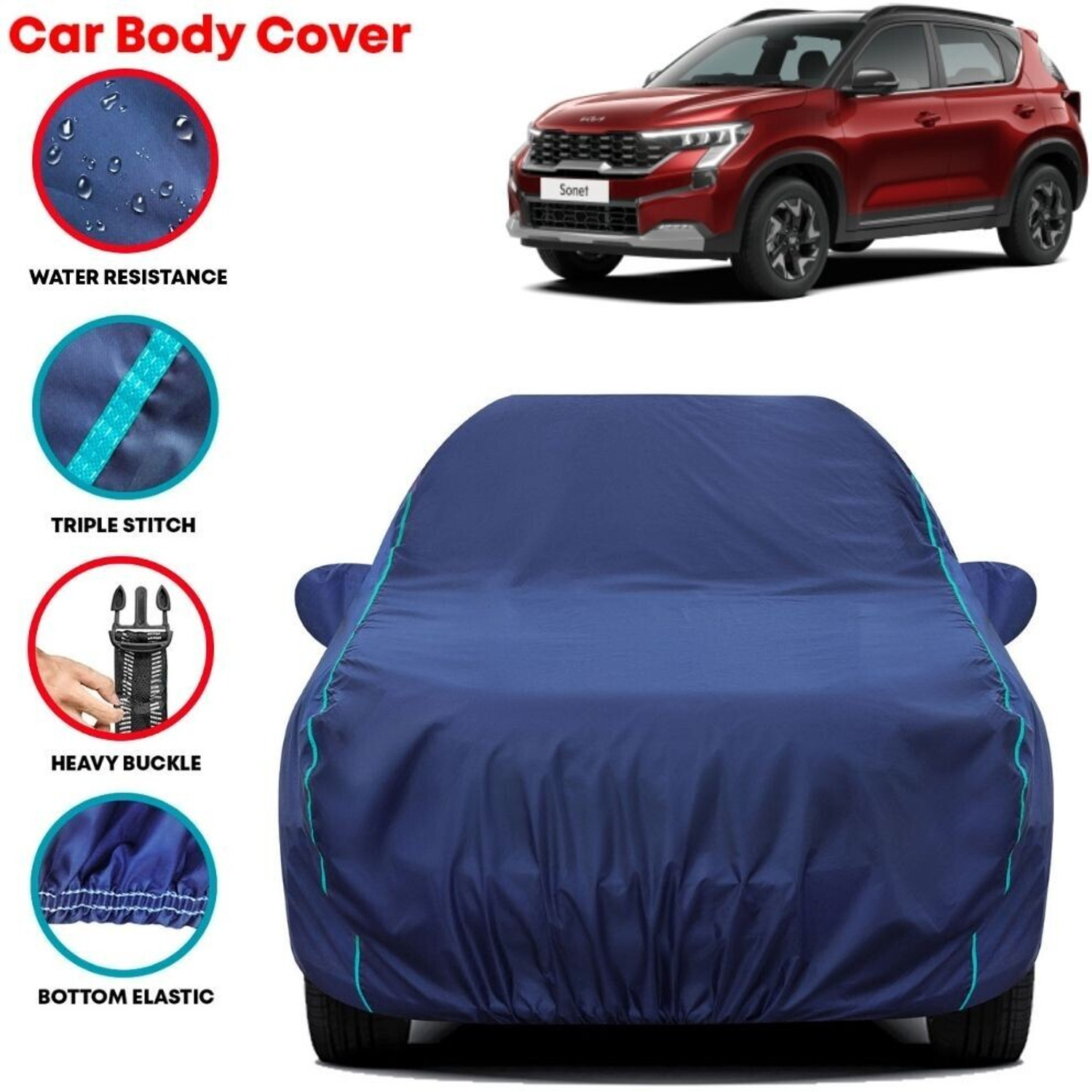 Image of Grizzly Car Cover For Kia Sonet (With Mirror Pockets)