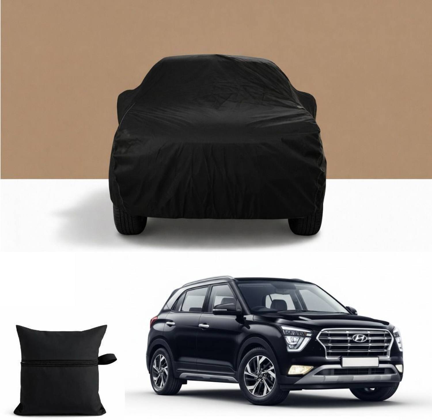 ADDIROXX Car Cover For Hyundai Santro L2 (With Mirror Pockets)