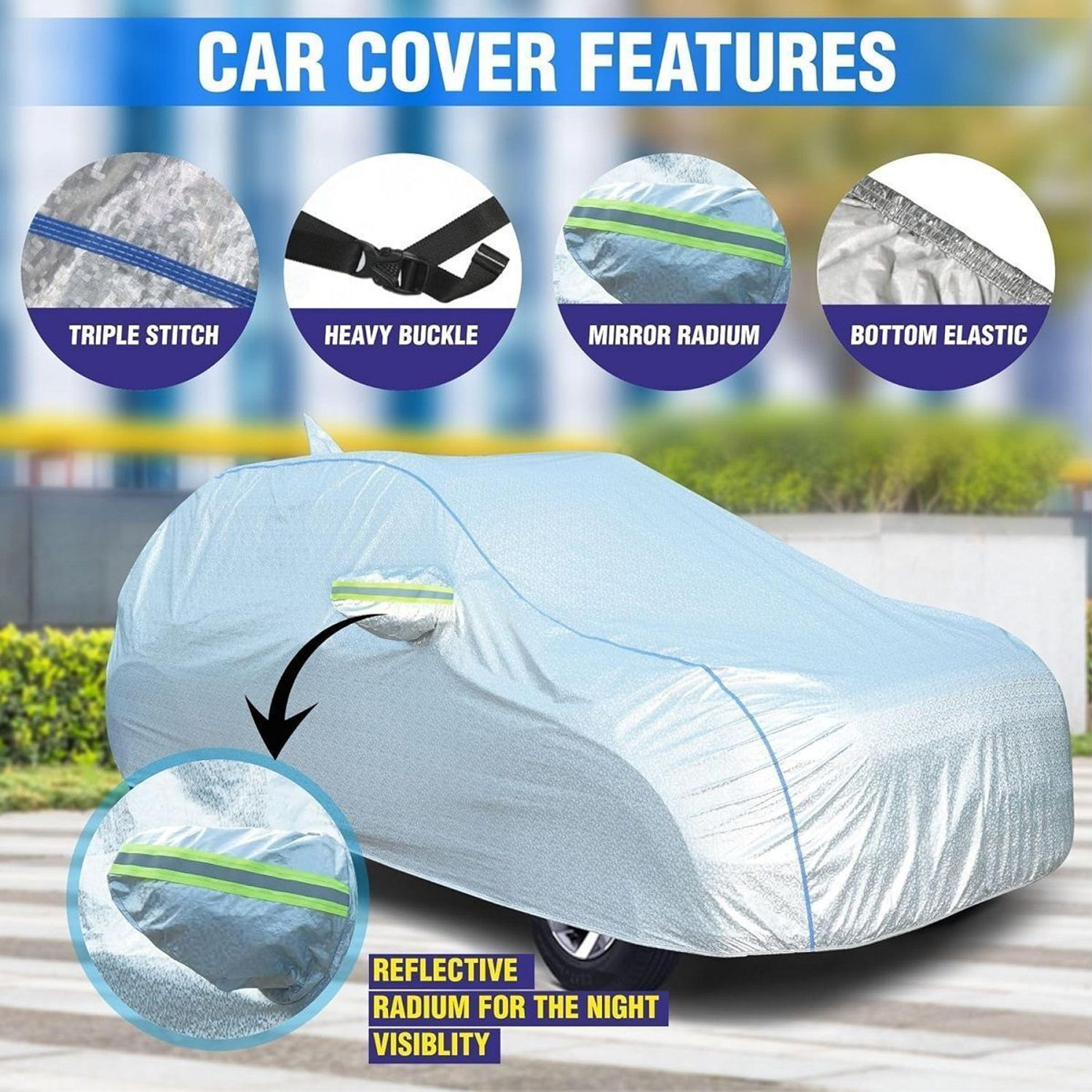Image of Otoroys Car Cover For Hyundai i10 (With Mirror Pockets)