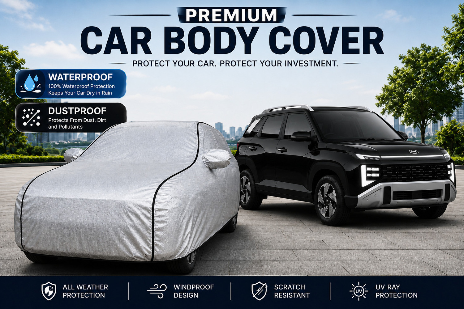 Image of Car Styling Car Cover For Hyundai i20 (With Mirror Pockets)