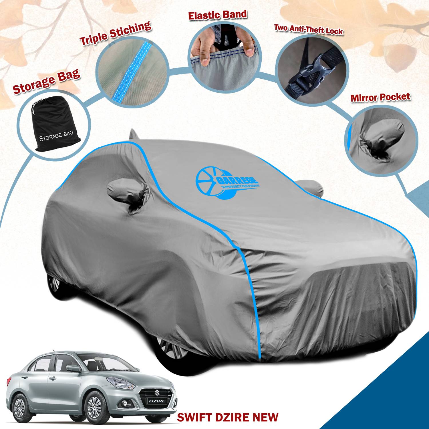 GARREGE Car Cover for Maruti Suzuki Swift Dzire - Image 1