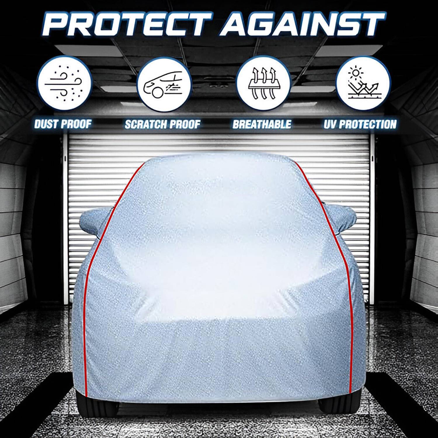 TEASN Car Cover for Tata Nexon Silver - Image 2