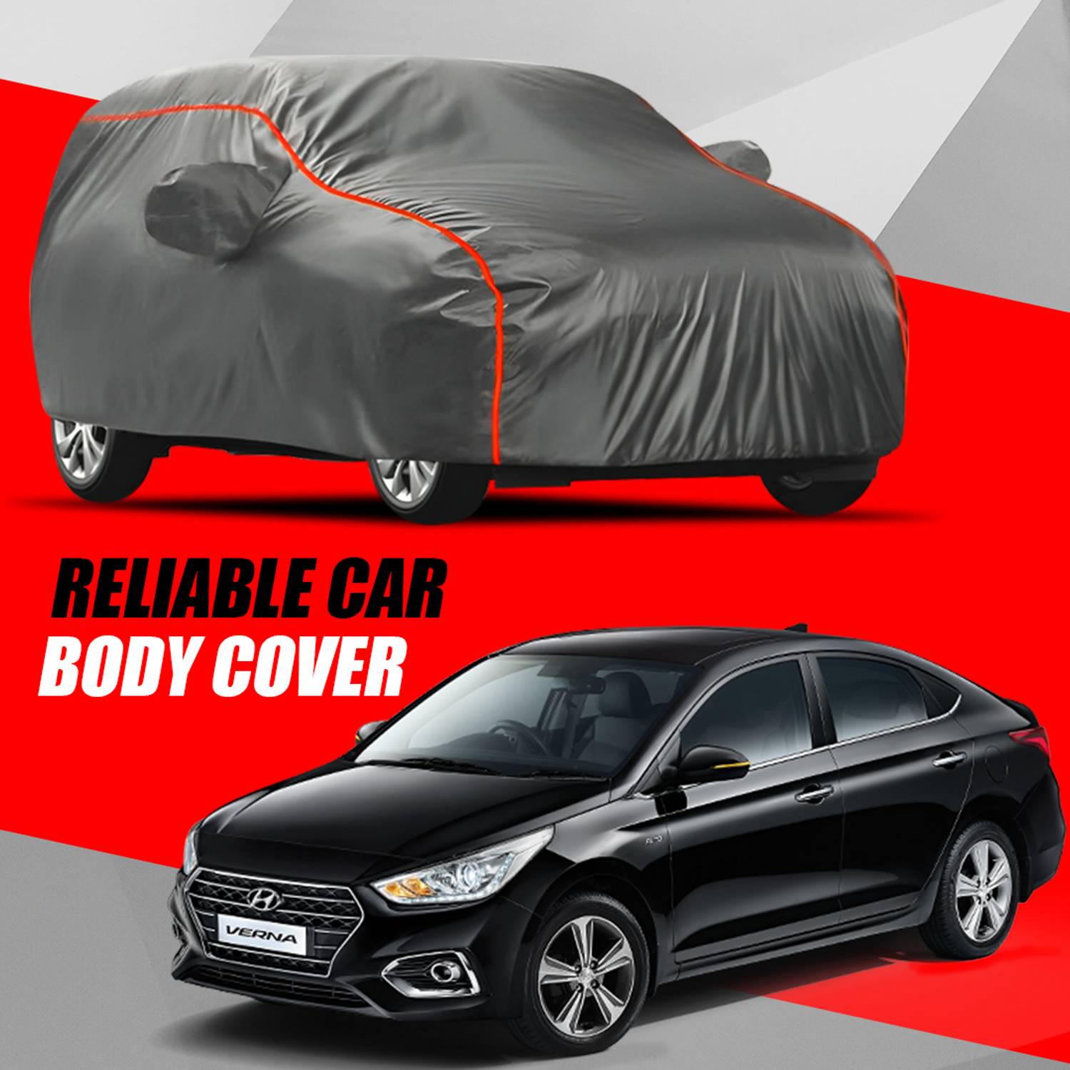 ALMICS Car Cover For Hyundai Verna (With Mirror Pockets)