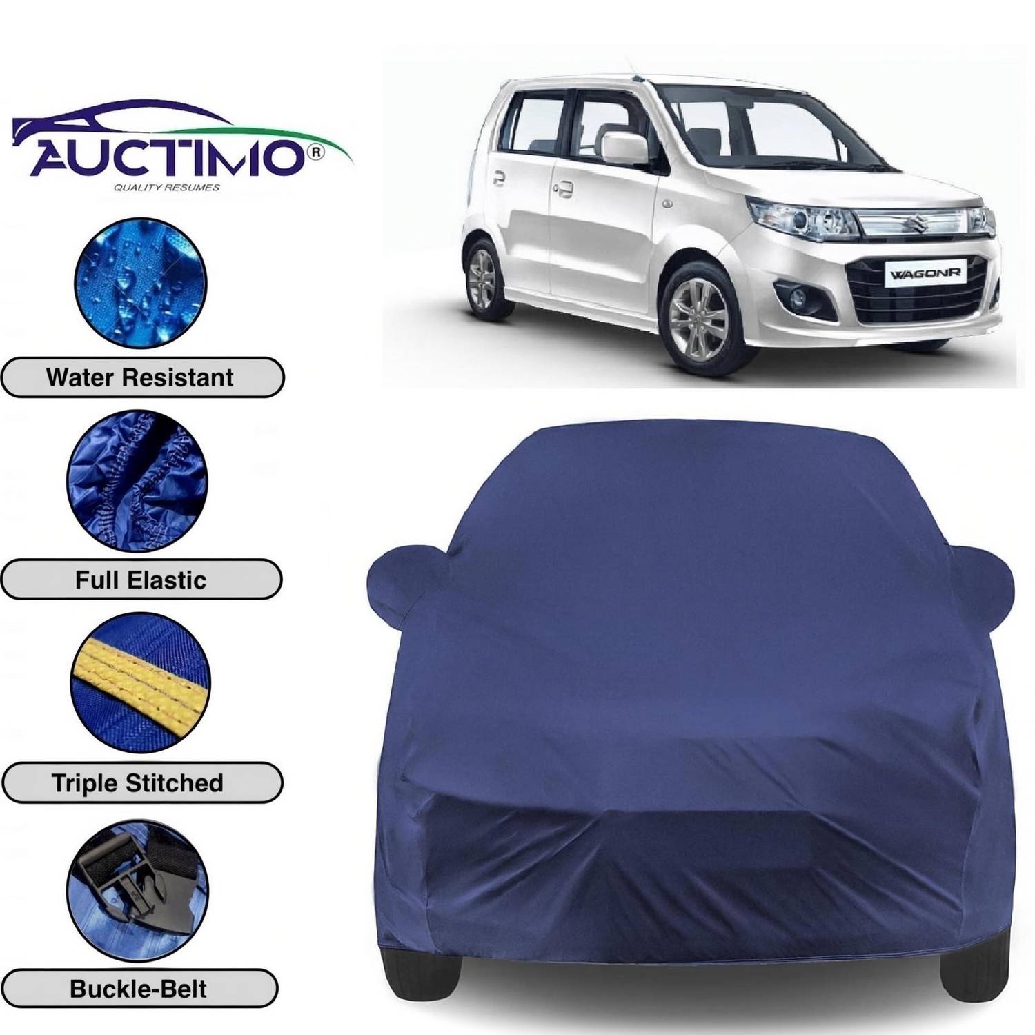 AUCTIMO Car Cover For Maruti Suzuki WagonR (With Mirror Pockets)