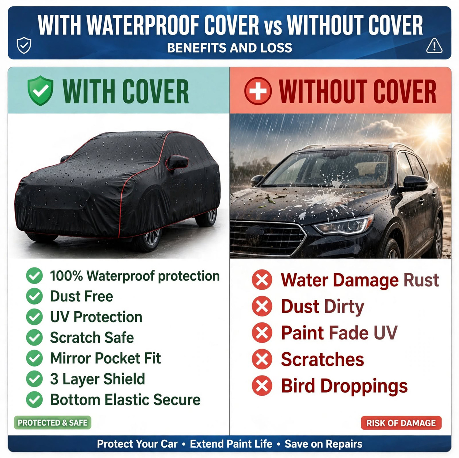 Image of GOSHIV-car and bike accessories Tata 100% Waterproof Punch 2024-2026 Punch Adventure / Adventure Plus, Punch Accomplished / Accomplished Dazzle, Punch Pure Body Cover (Black)