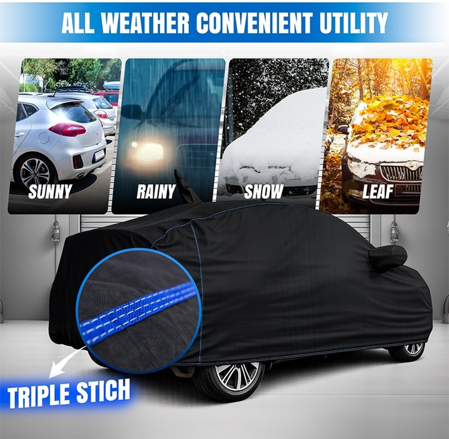 Image of OTO2EYE Car Cover For Kia Sonet (With Mirror Pockets)