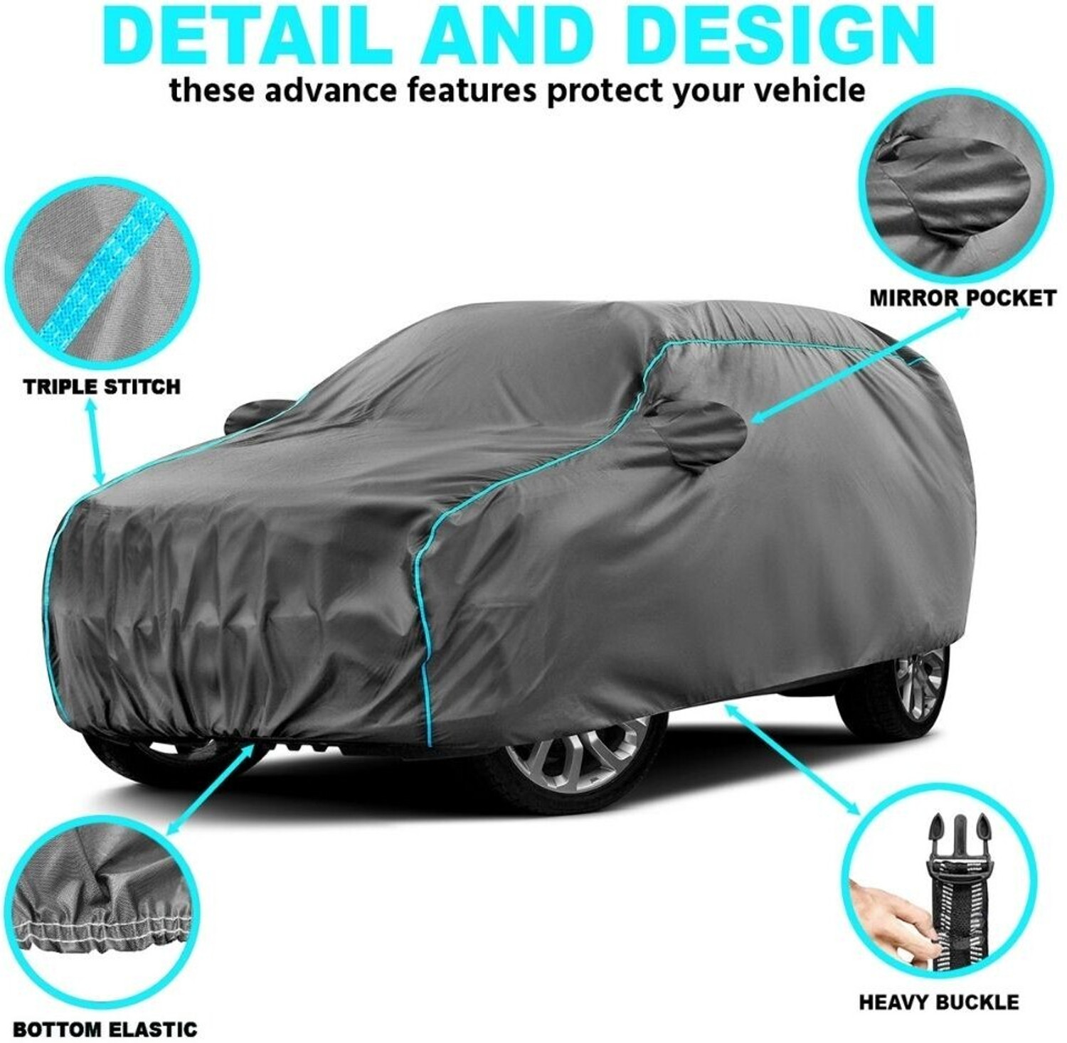 Image of Grizzly Car Cover For Maruti Suzuki Ritz, Ritz AT, Ritz LDi, Ritz LXi, Ritz VDI (ABS), Ritz VDi, Ritz VXi (With Mirror Pockets)