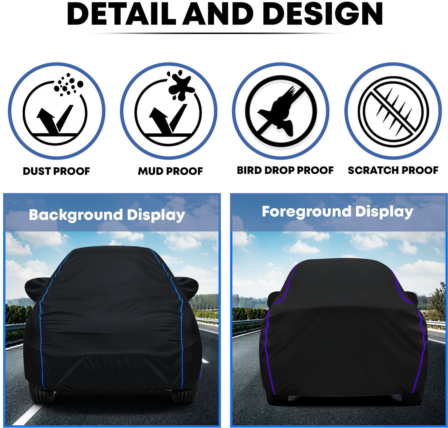 Image of AYSHU Car Cover For Maruti Suzuki 800 (With Mirror Pockets)