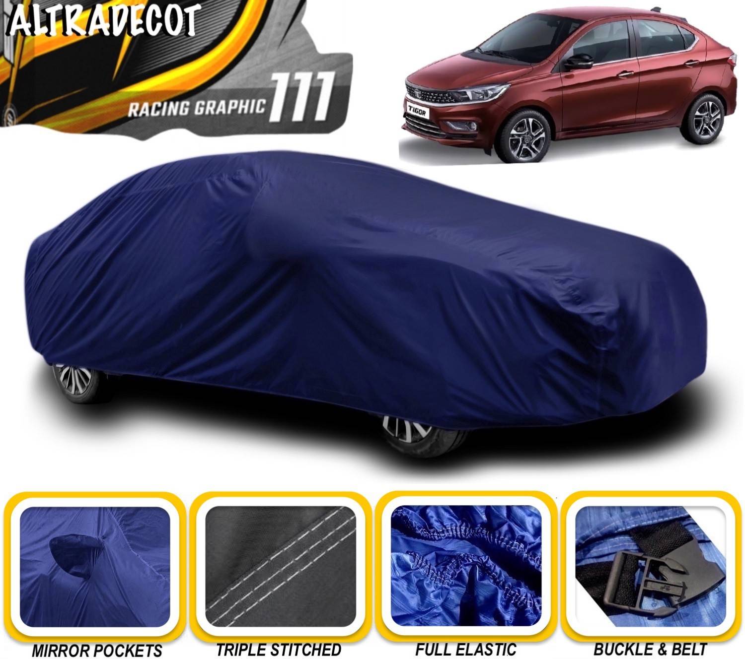 ALTRADECOT Car Cover For Tata Tigor EV XE Plus Electric (With Mirror Pockets)