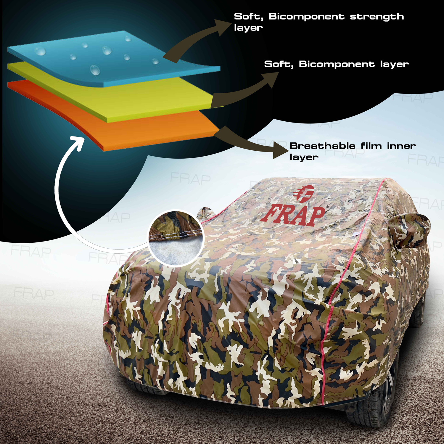 Image of Frap Car Cover For Maruti Suzuki Swift, Swift RS, Swift LXI, Swift VXI, Swift ZXI (With Mirror Pockets)