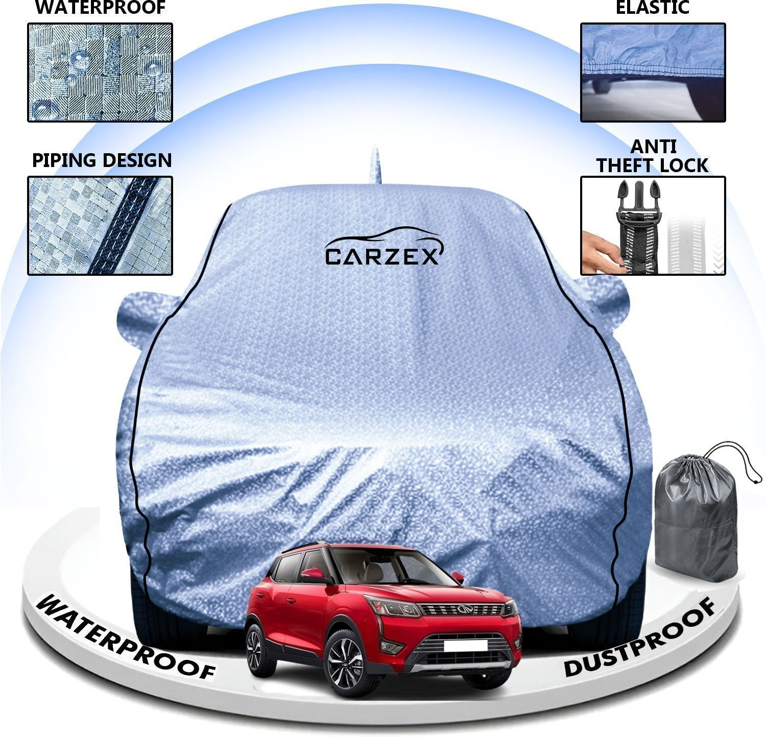 Image of CARZEX Car Cover For Mahindra XUV 300 (With Mirror Pockets)