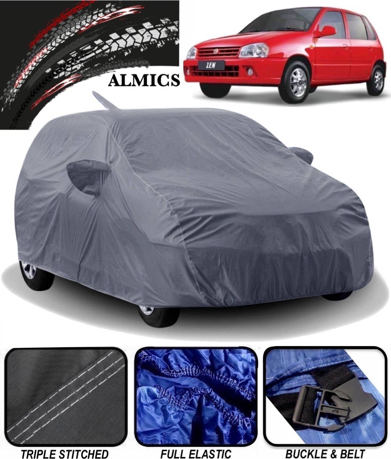 ALMICS Car Cover For Maruti Suzuki Zen (With Mirror Pockets)