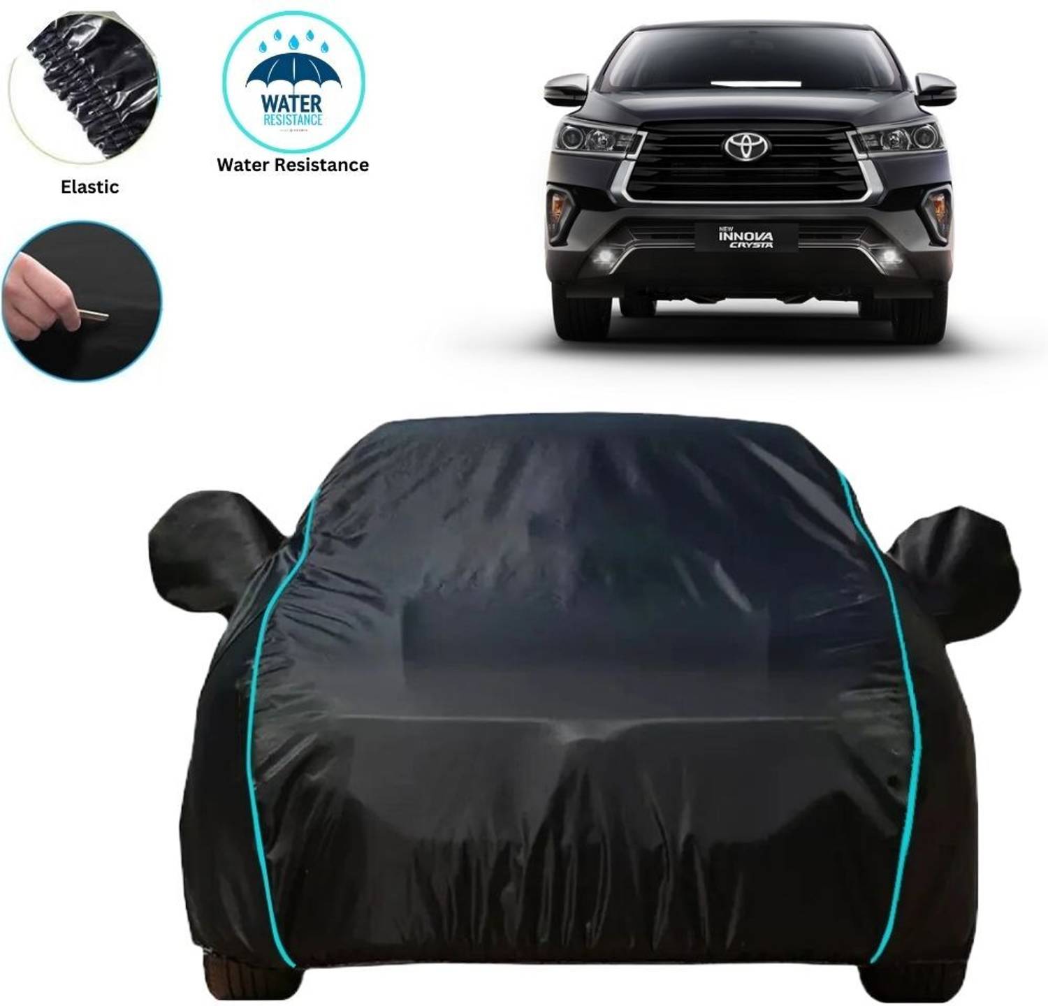 BOTAUTO Car Cover For Toyota Innova Crysta, Universal For Car, Innova Crysta 2.4 G MT (With Mirror Pockets)