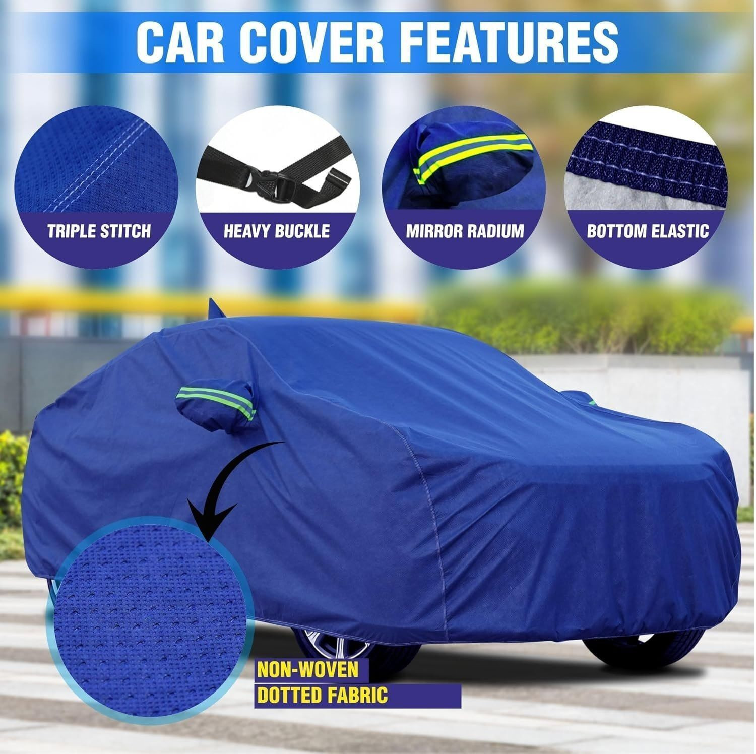 Image of Otoroys Car Cover For Maruti Suzuki Baleno, Baleno Lxi, Baleno Vxi, Baleno ZXi (With Mirror Pockets)