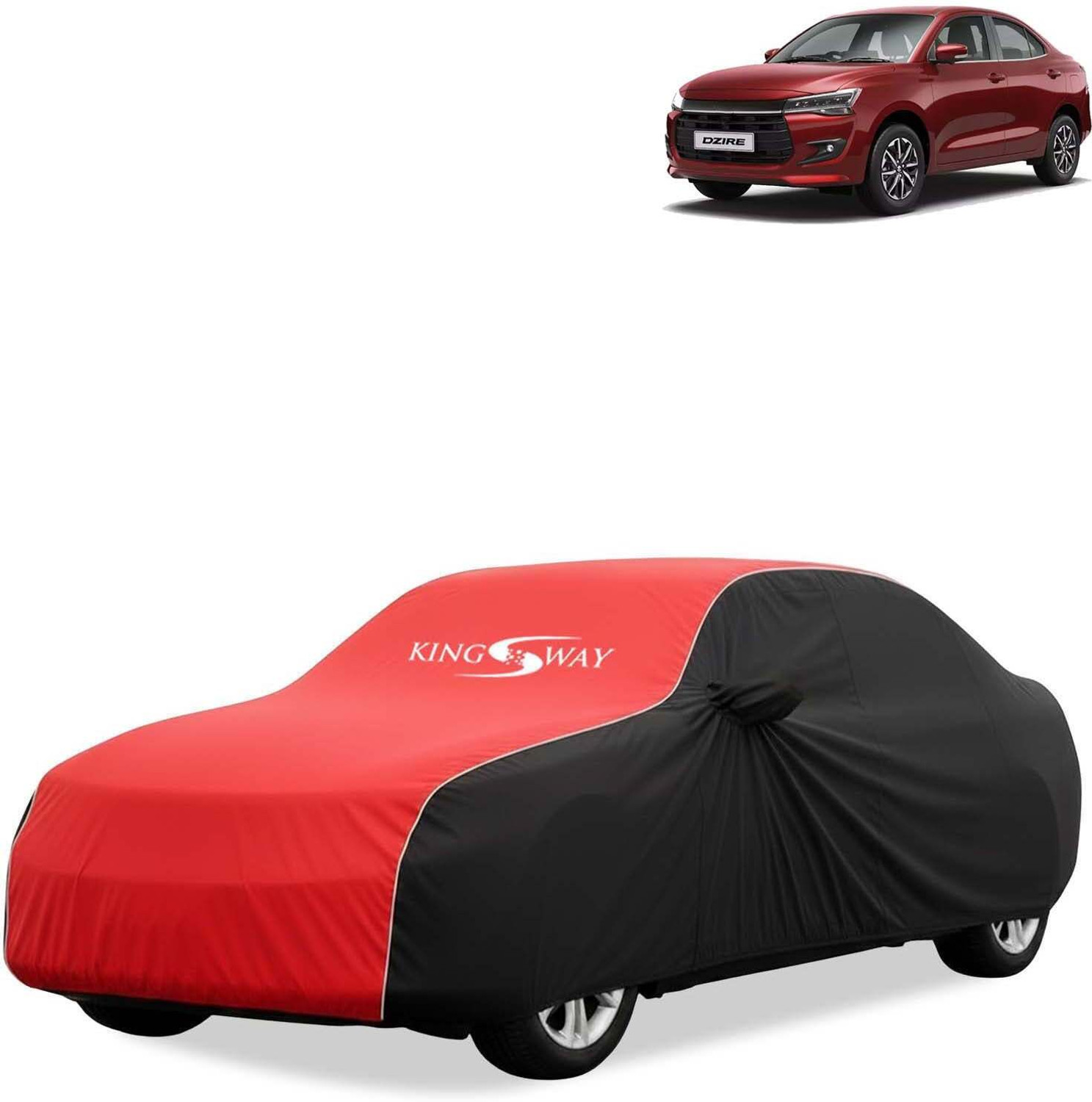 Image of Kingsway Maruti Suzuki Dzire Body Cover (Black, Red, For 2024, 2025, 2026 Models)