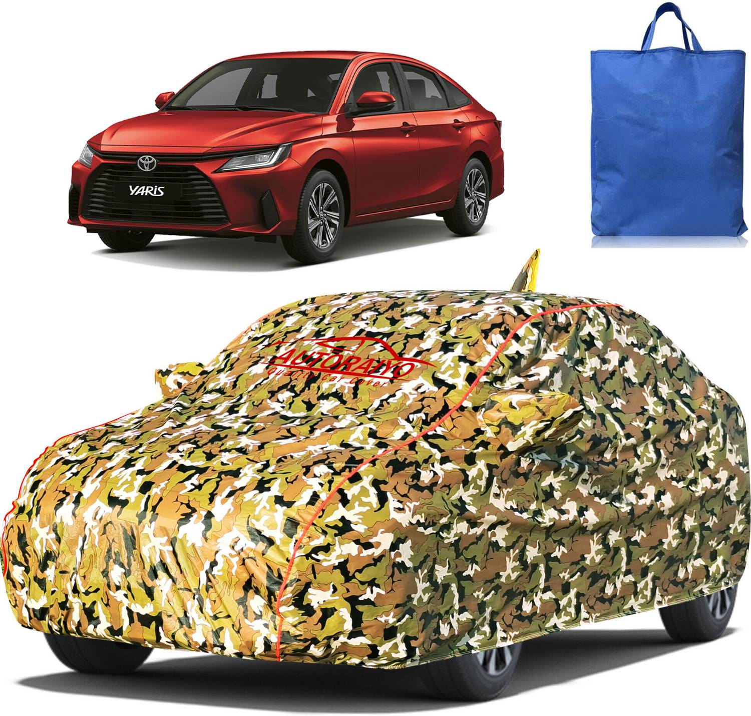AUTORAIYO Car Cover For Toyota Yaris (With Mirror Pockets)