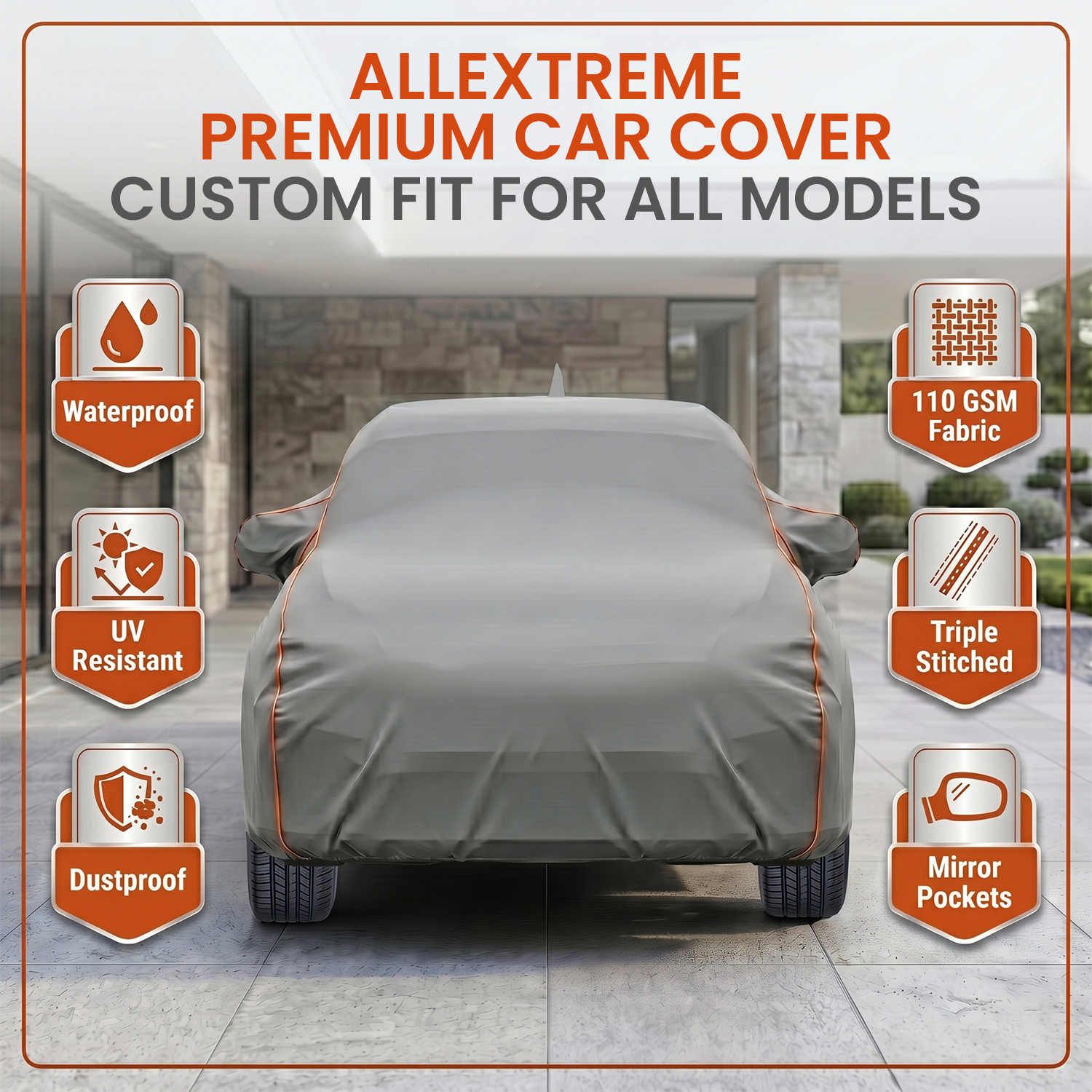 Image of ALLEXTREME Car Cover For Hyundai Creta (With Mirror Pockets)