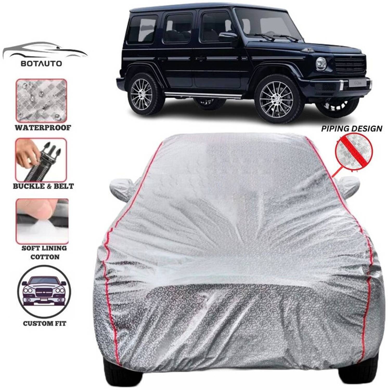 BOTAUTO Car Cover For Mercedes Benz G-Class, Universal For Car (With Mirror Pockets)