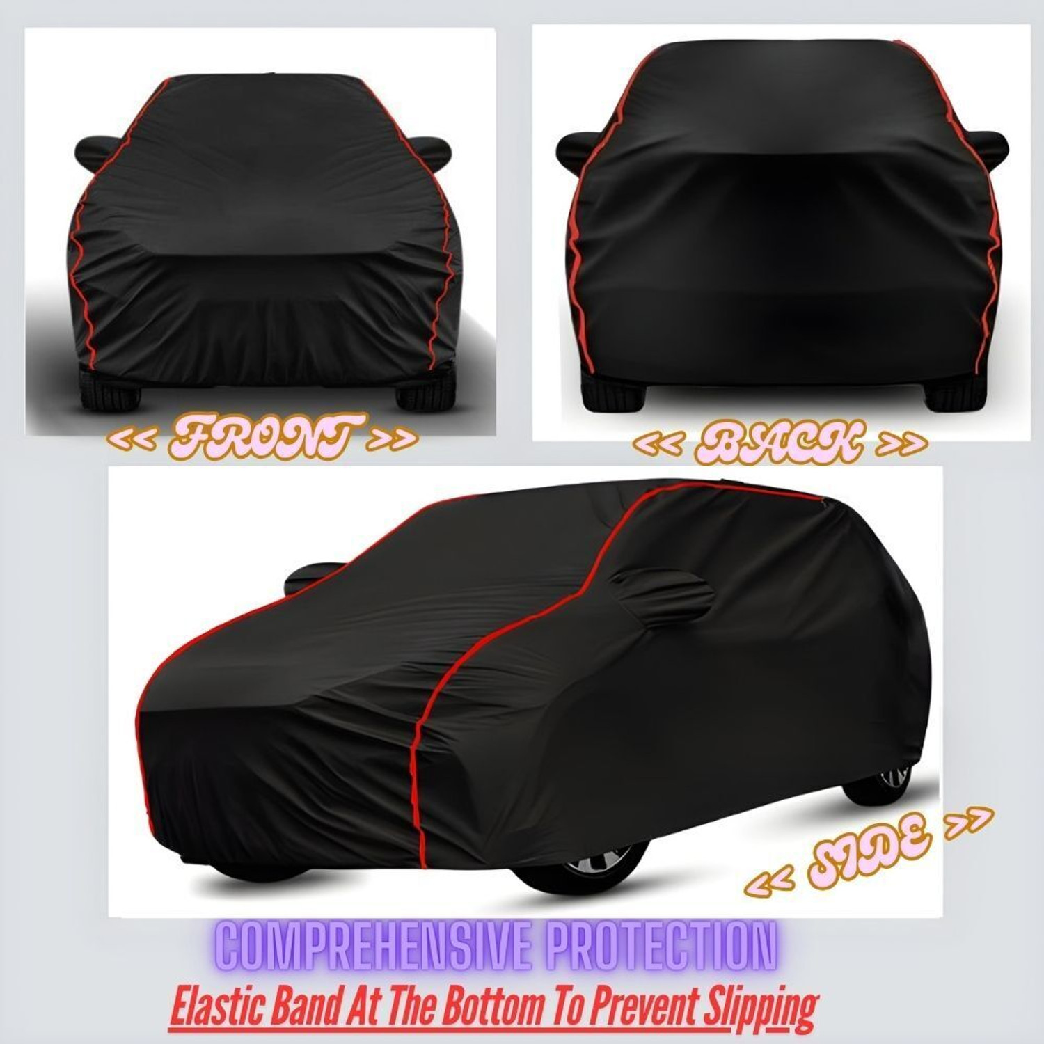Image of AYSHU Car Cover For Hyundai Eon, EON 1.0 Kappa Magna Plus Optional, Universal For Car (With Mirror Pockets)