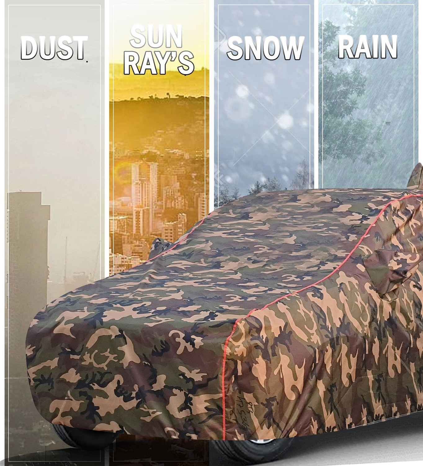 Image of TAXZONE Car Cover For Maruti WagonR, Wagon R VXI, Wagon R, Wagon R AX (With Mirror Pockets)
