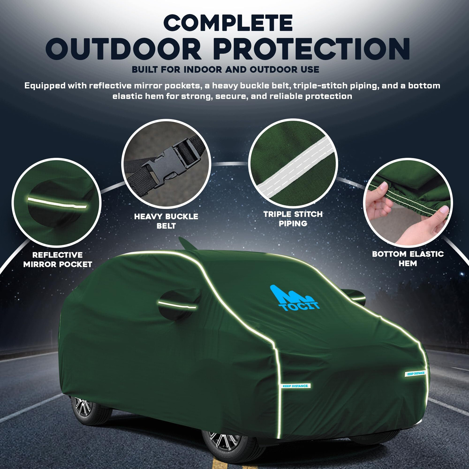 Image of TOCIT Car Cover For Hyundai Exter (With Mirror Pockets)