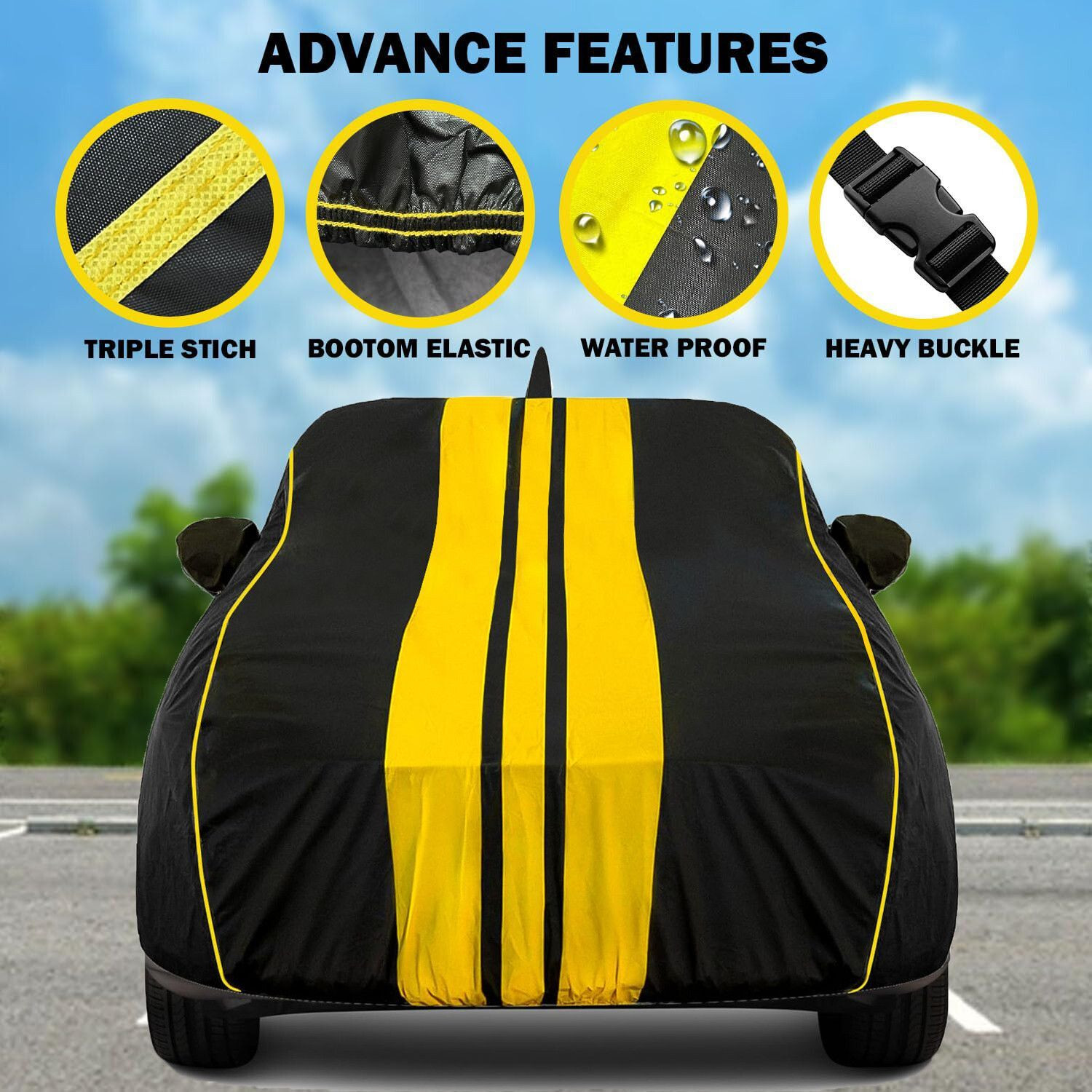 Image of TAXZONE Car Cover For Hyundai Venue, Venue E 1.2 Petrol, Venue S 1.4 CRDi, Venue SX Diesel, Venue S Petrol (With Mirror Pockets)