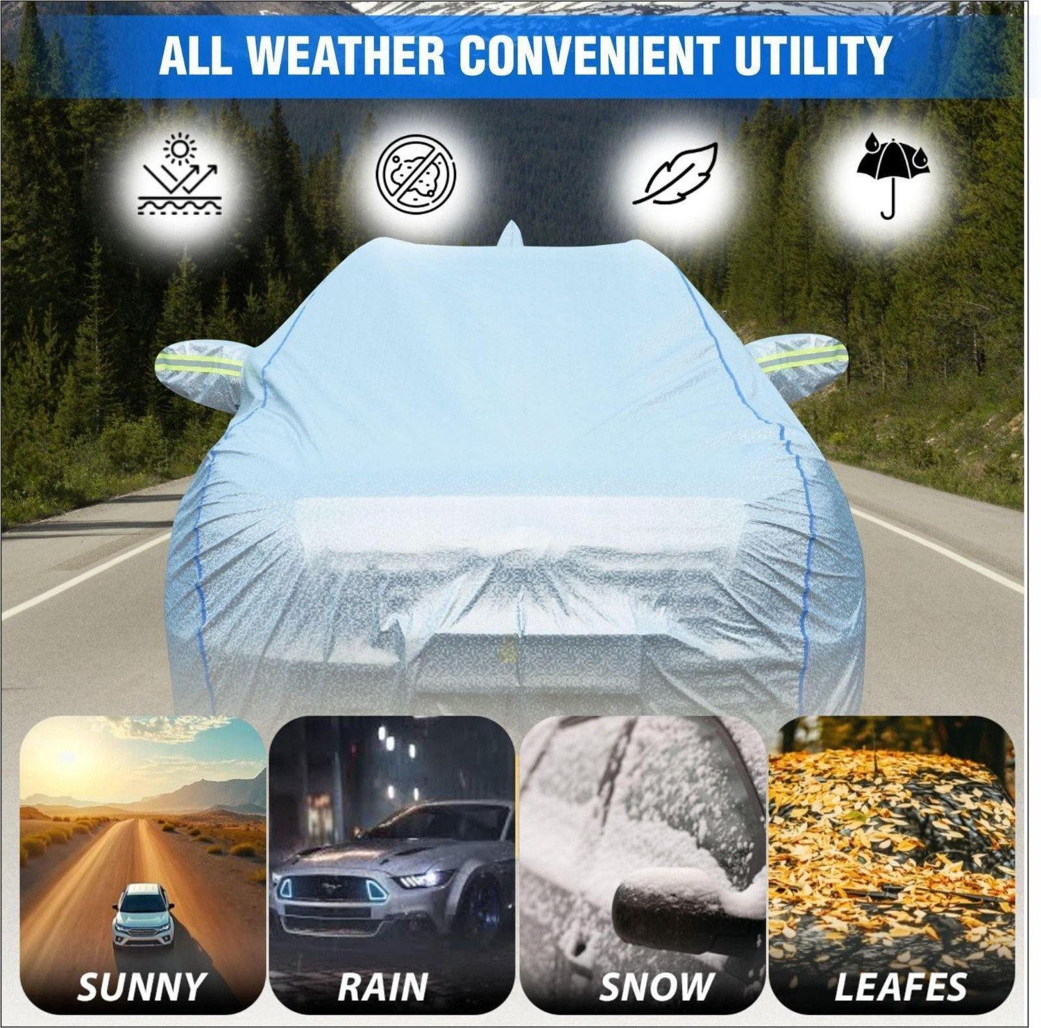 Image of Otoroys Car Cover For Toyota Urban Cruiser Hyryder (With Mirror Pockets)