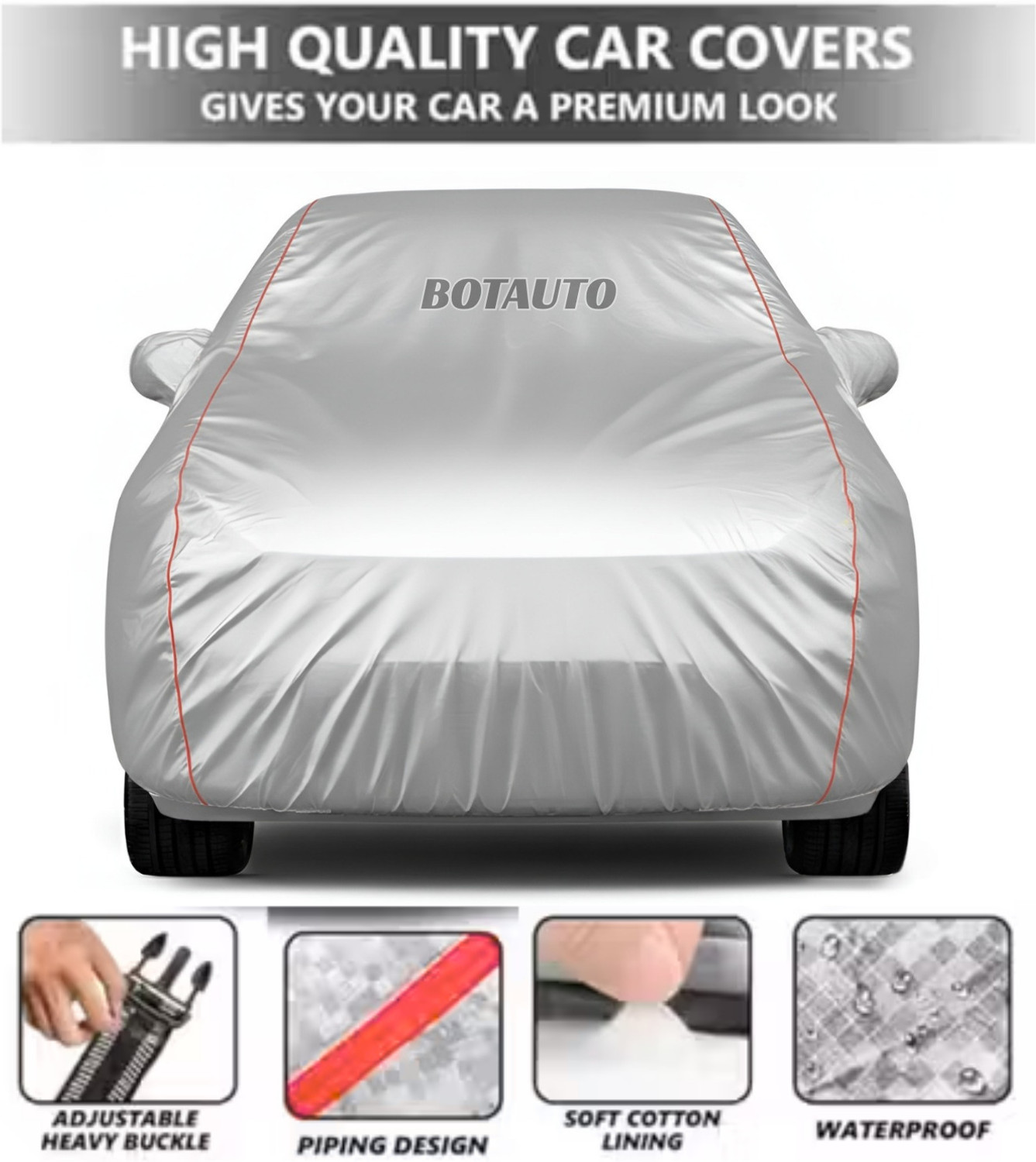 Image of BOTAUTO Nissan Magnite Body Cover (Silver, For 2018, 2019, 2020, 2021, 2022, 2023, 2024, 2025, 2026 Models)
