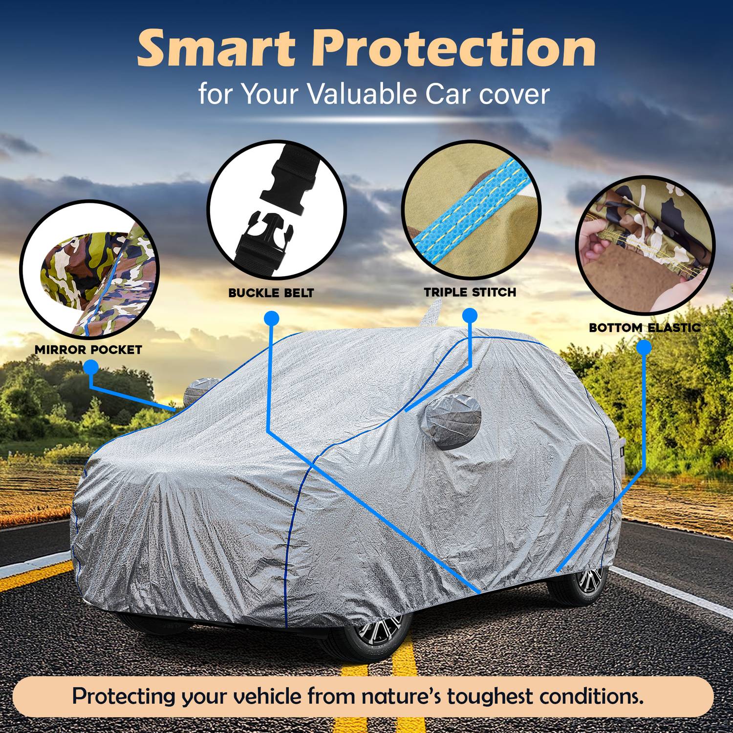 KRONIX Car Cover for Mahindra Bolero Variants - Image 3