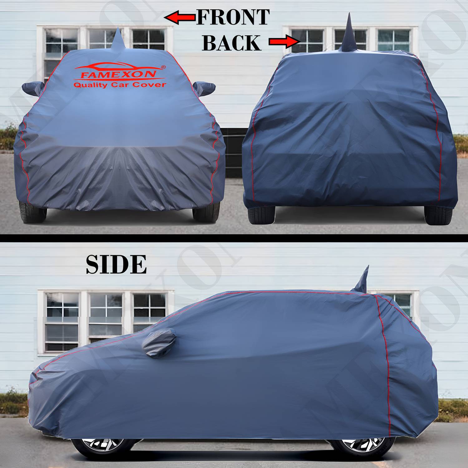 FAMEXON Car Cover for Mahindra Bolero, Gray - Image 3