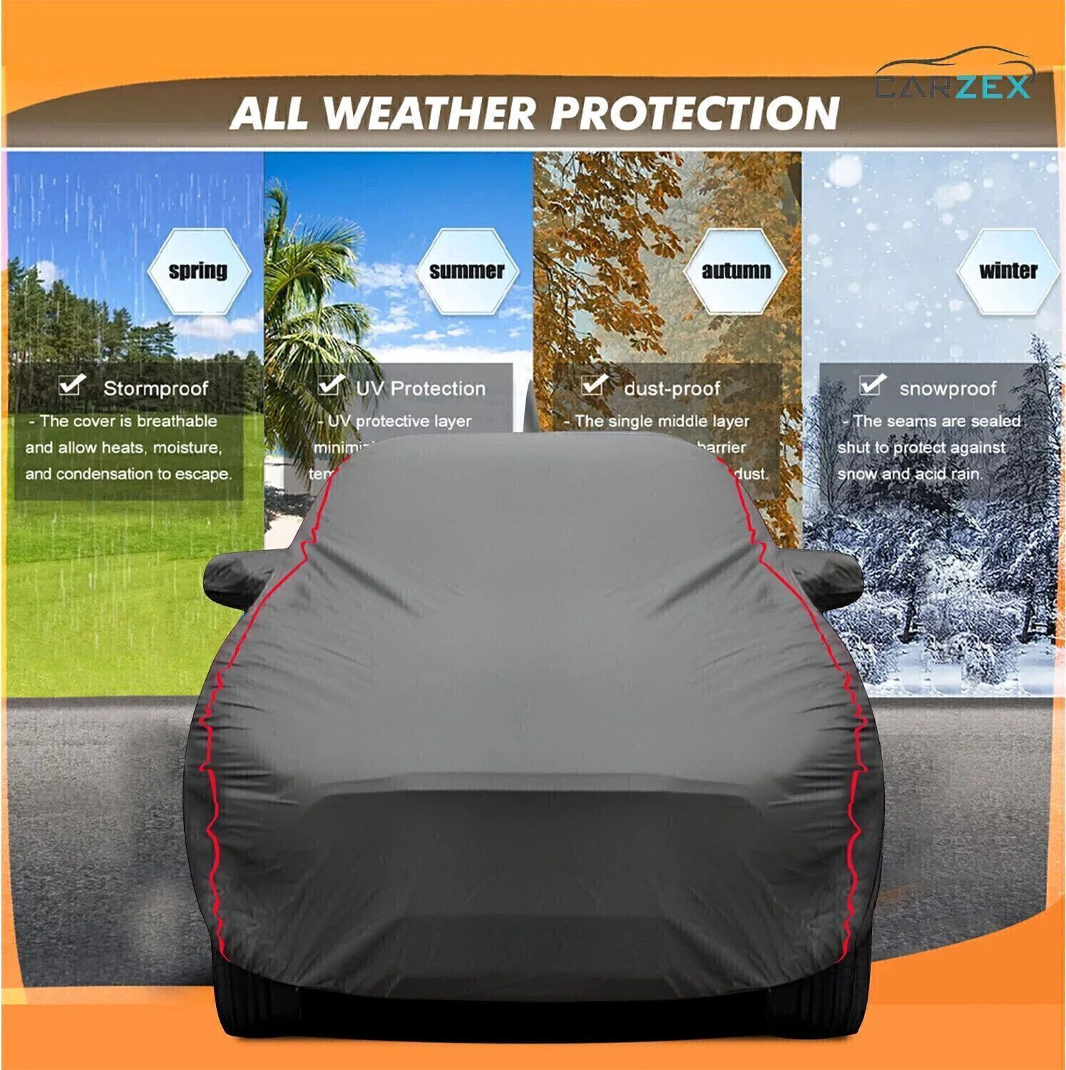 Image of CARZEX Car Cover For Skoda Rapid (With Mirror Pockets)