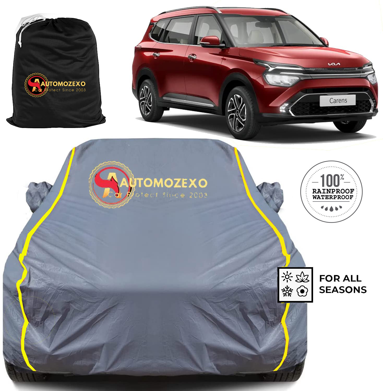Image of AUTOMOZEXO Car Cover For Kia Carens (With Mirror Pockets)