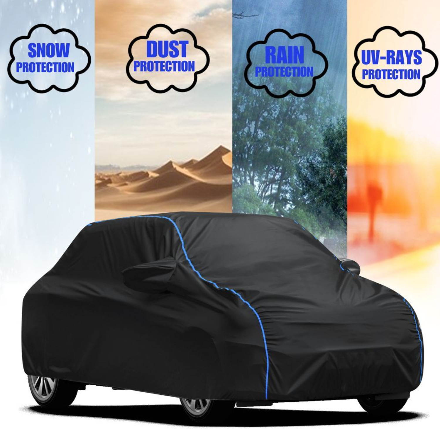 Image of AYSHU Car Cover For Maruti Suzuki 800 (With Mirror Pockets)