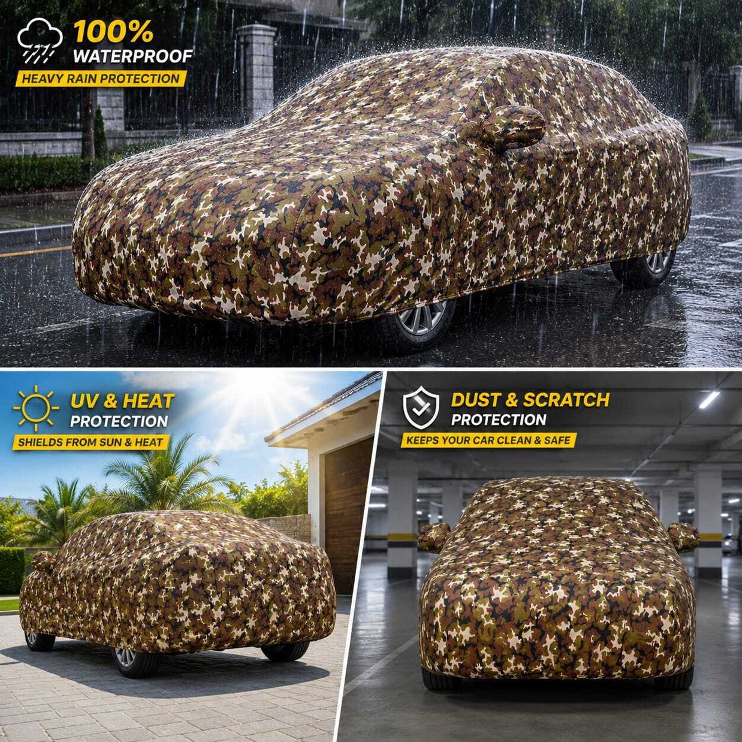 Image of vyas Car Cover For Hyundai EON 1.0 Kappa Magna Plus Optional, EON 1.0 Magna Plus Option O, EON D Lite, EON D Lite Plus, EON D Lite Plus Option, EON Era Plus, EON Era Plus Option, EON LPG Era Plus, EON Magna Plus, EON Magna Plus Option, EON Sportz (With Mirror Pockets)