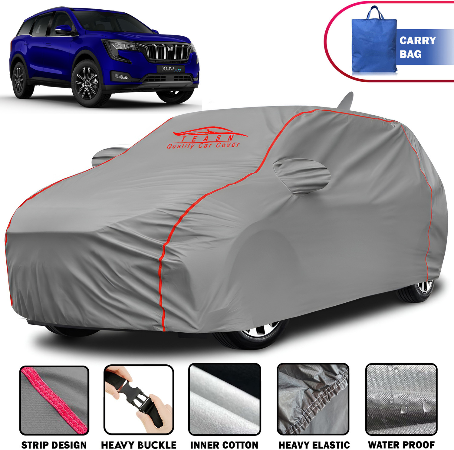 Image of TEASN Car Cover For Mahindra XUV 700 (With Mirror Pockets)