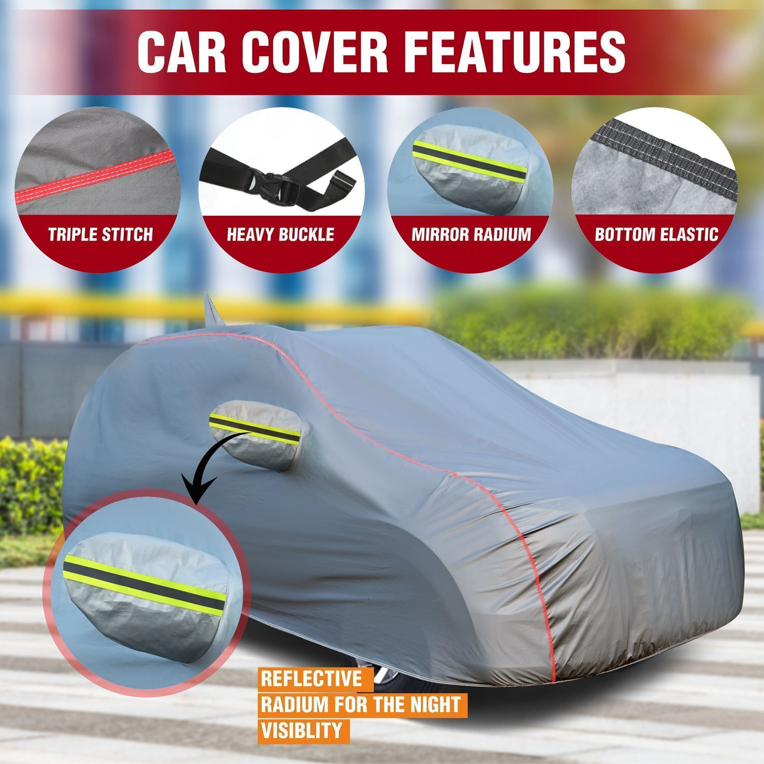 Image of Whipone Car Cover For Tata Punch (With Mirror Pockets)