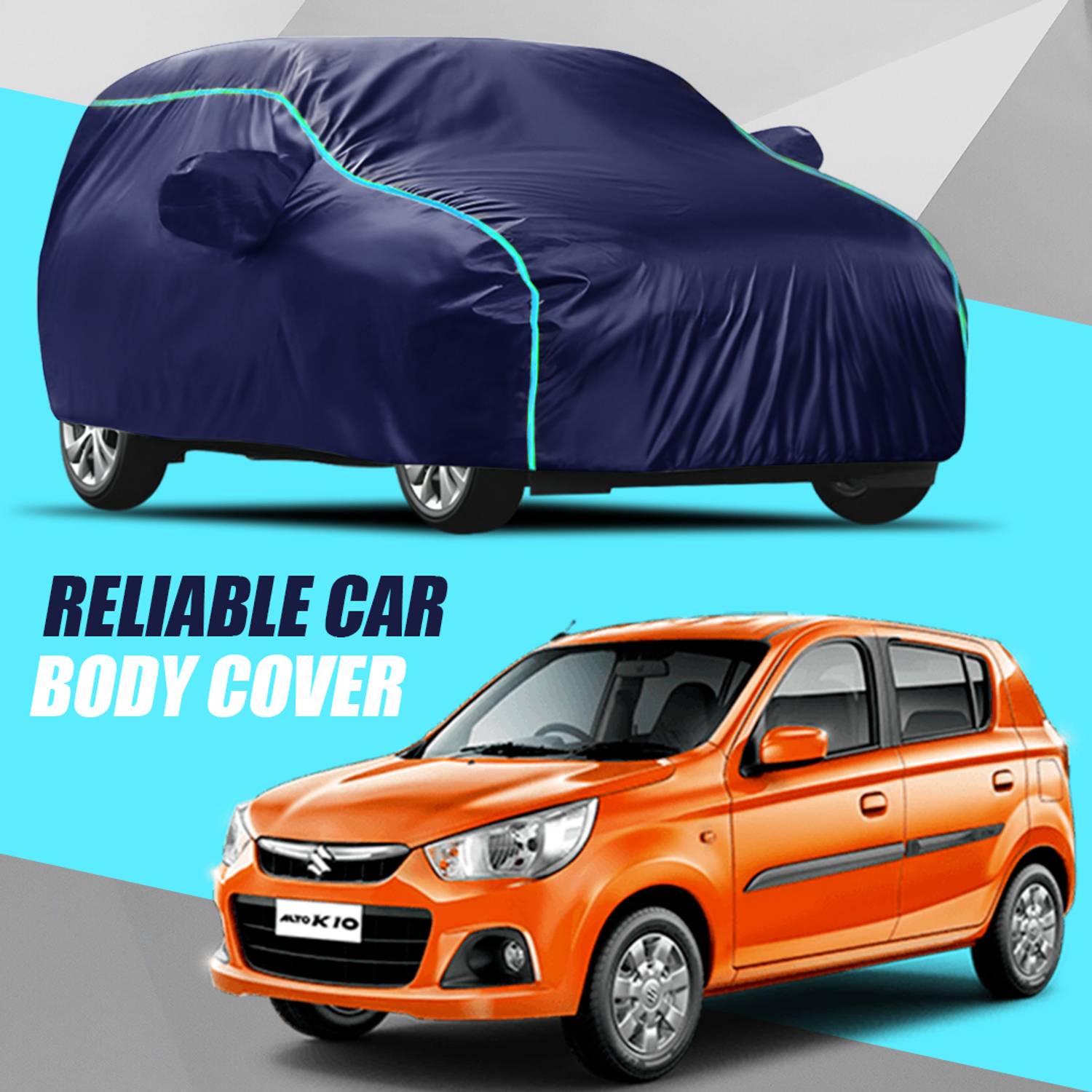 AUCTIMO Car Cover For Maruti Suzuki Alto K10 (With Mirror Pockets)